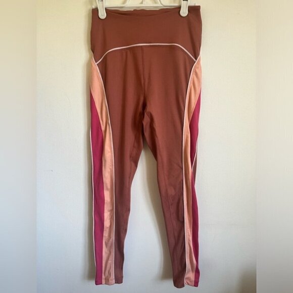 Free People Movement Colorblock Pink Athletic High Waist Leggings - S Small - Picture 1 of 8